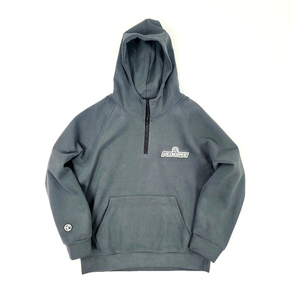 Pedigree Sueded Zipneck Hoodie with 3D PVC Patches 1/4 Zip | Gray - Picture 1 of 5